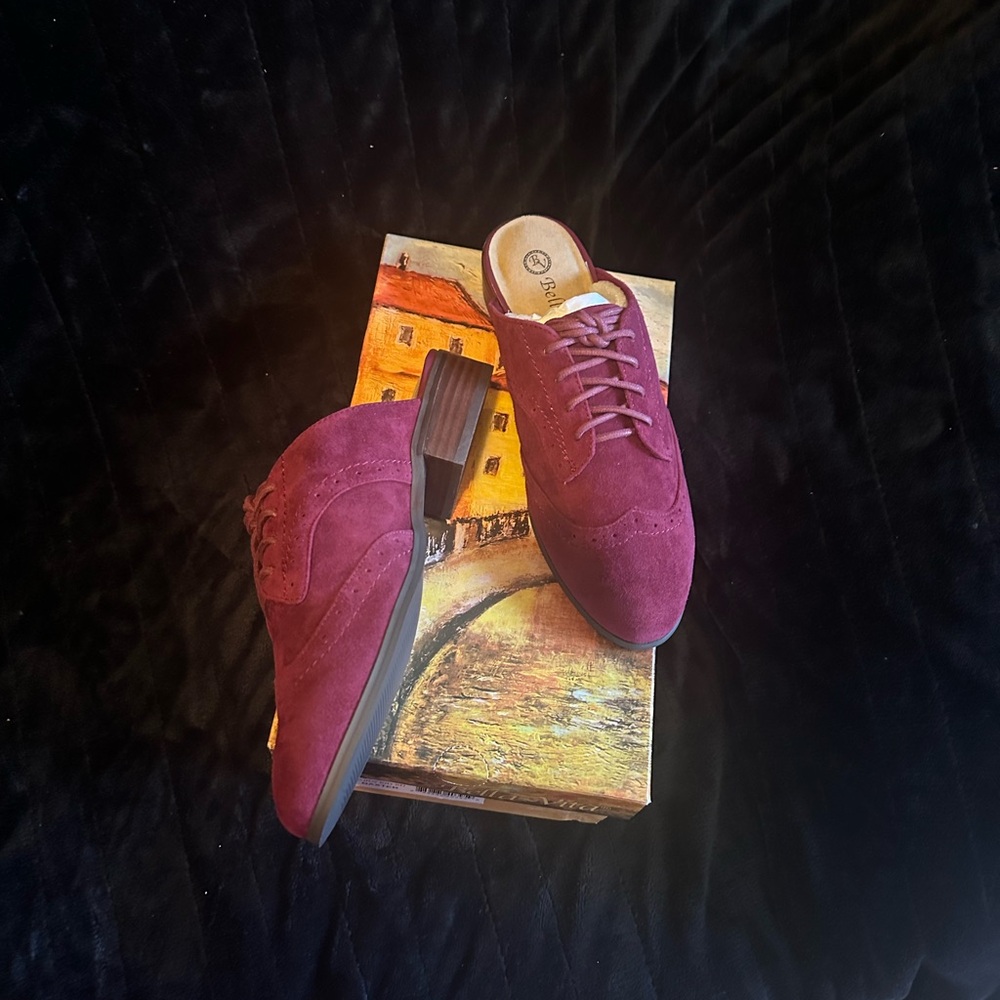 Bella Vita Burgundy mule shoes. Never worn